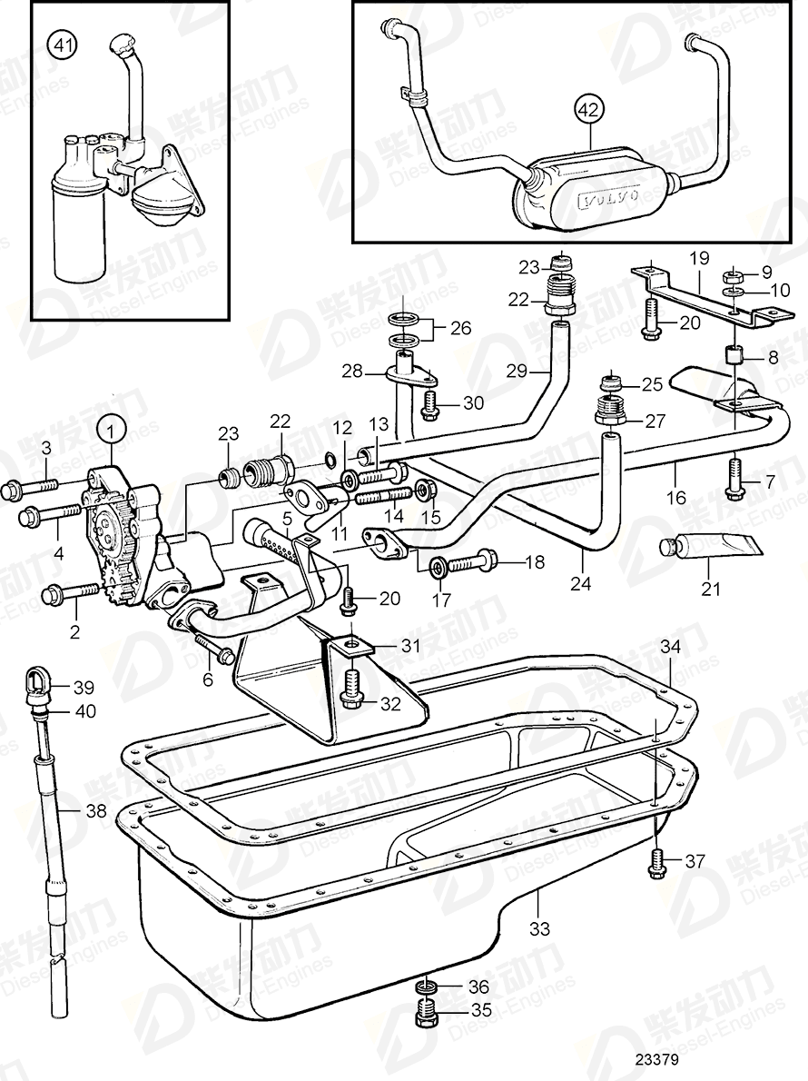 VOLVO Evacuation pipe 3829332 Drawing